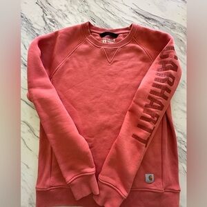 Carhartt Women's Relaxed Fit Sweatshirt Coral Woman's M Carhartt Graphic Sleeve